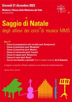 Saggio di Natale degli allievi dei corsi di musica MMS 2023